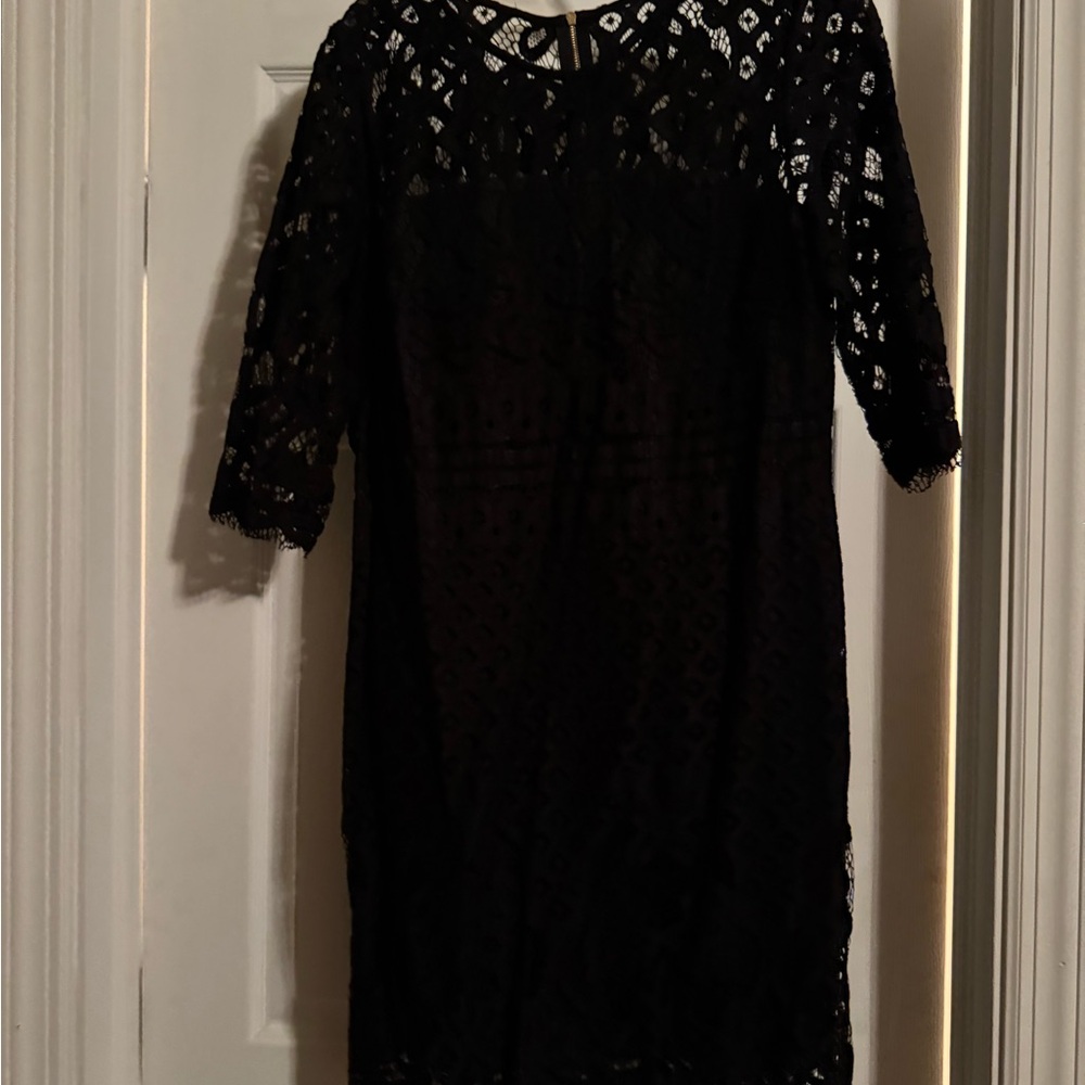 Taylor Black Lace Long Sleeve Dress